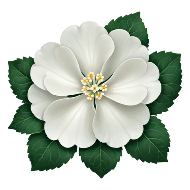 super realistic white begonia sticker