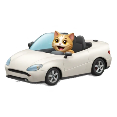 cat driving a fast car sticker