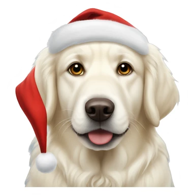 White golden retrievers with Santa hat  sticker