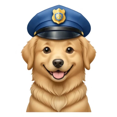 Dog wearing police hat sticker