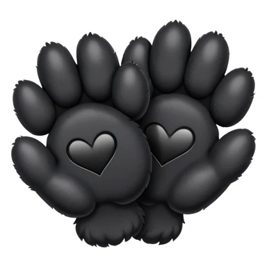 two black puppy paws with a black heart around them sticker
