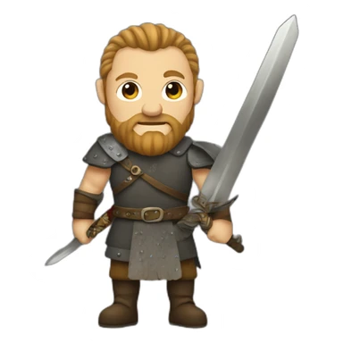 Ragnar lothbrock with a sword sticker