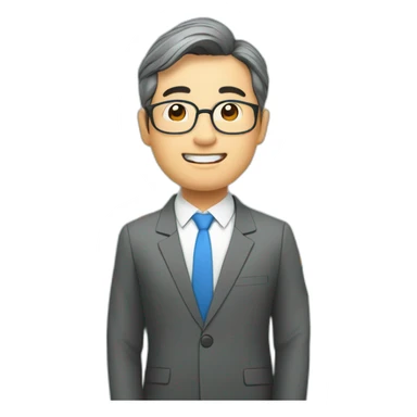 Middle-aged Asian male investment manager，background with Stock market trend chart sticker