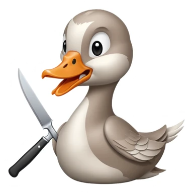 goose biting knife menace sticker