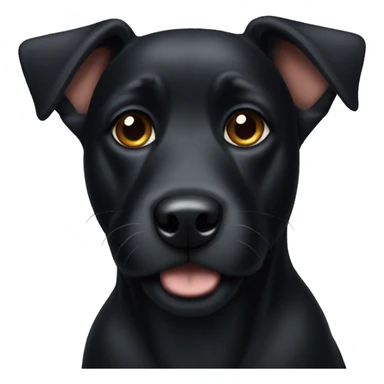 Black dog with one pointy ear and one bent ear sticker