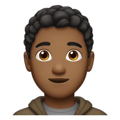 brown boy with brown eyes and half black hair sticker