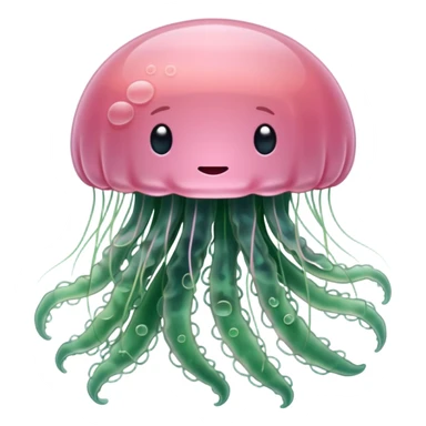 Beautiful pale pink transparent jellyfish among algae  sticker