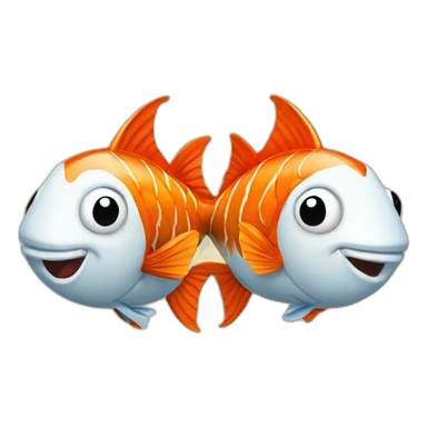 Carotte et poisson sticker