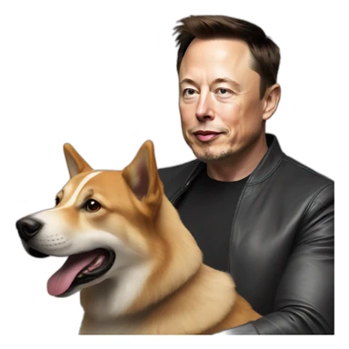 elon musk with a dog sticker