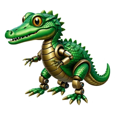 baby crocodile with robot hands sticker