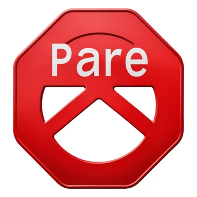 placa de transito vermelha escrito pare sticker