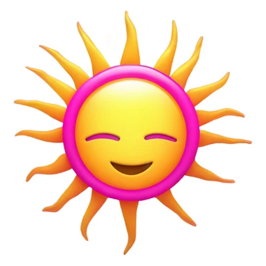 Hot pink iridescent sunshine sticker