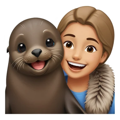 funny fur seal with girl and boyfriend couple sticker