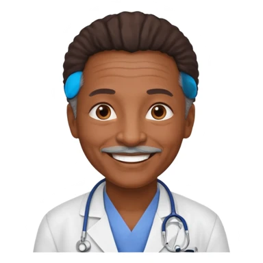 aftican american doctor emoji a bit older sticker