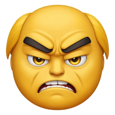 yelling angry emoji, furrowed brows sticker