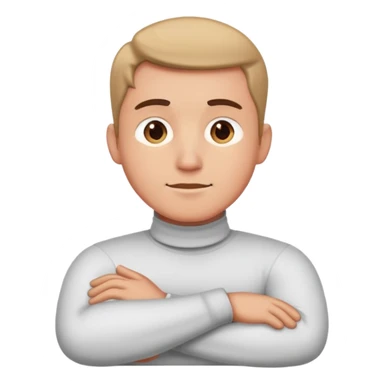 man crossing arms around neck  sticker