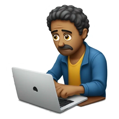 sad man italian with laptop sticker