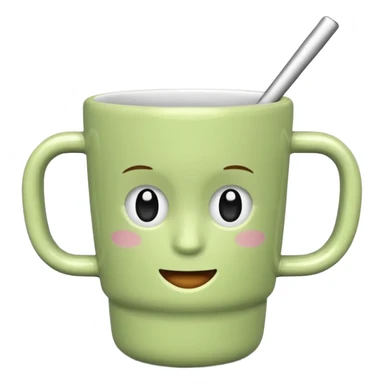 Light green tumblr cup with handle sticker