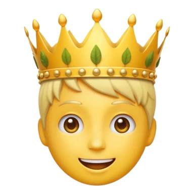 fall ecstatic emoticon artsy slightly creepy crown of leaves but make the base a normal yellow genderless emoji sticker