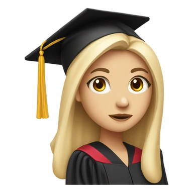 Graduated white girl with big tired eye bags sticker
