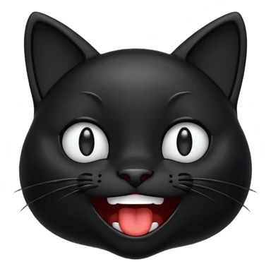 emoji de gatto negro riéndose con lagrimas 😹 sticker