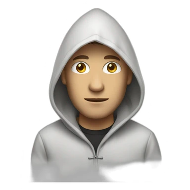 White pointy hooded man sticker