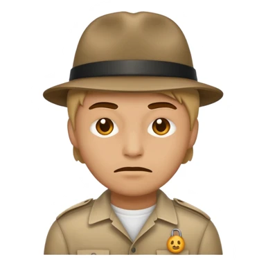 system emoji of a generic criminal, neutral face, simple icon style, no text sticker
