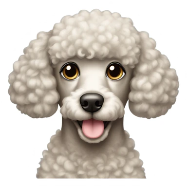 Poodle girl with black head, white chin and dark brown eyes  sticker