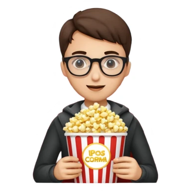 Movies cinema glasses and popcorn sticker