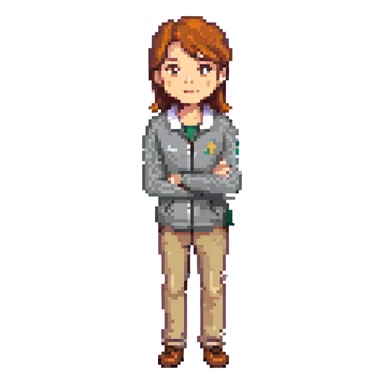 pixel art of a coach giving instructions, animated pose sticker