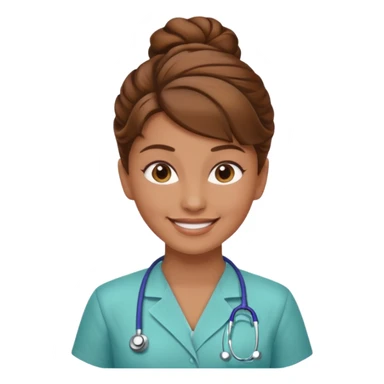healthcare instructor standing up brown hair updo sticker