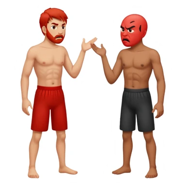 two men arguing full body sticker