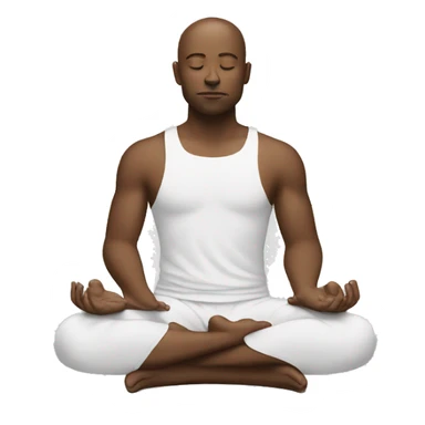 white man meditating sticker