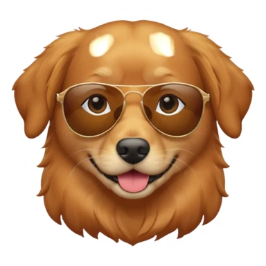 Red golden retriever with sunglasses sticker