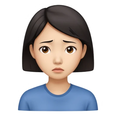 worried asian woman sticker