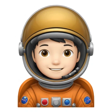 Astronaut japon boy kid with  sticker