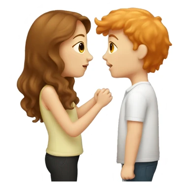 Brown hair girl kissing ginger guy sticker