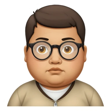 fat mexican kid with glasses and edgar haircut  sticker