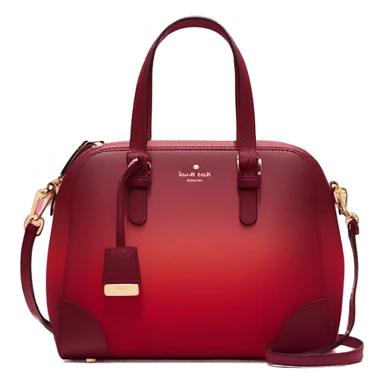 Realistic isolated dark red to candy apple red ombre kate spade satchel purse.  sticker