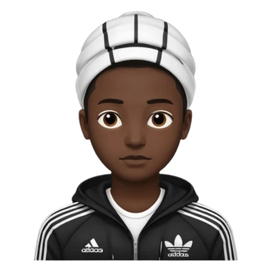 Adidas white stripes black human sticker