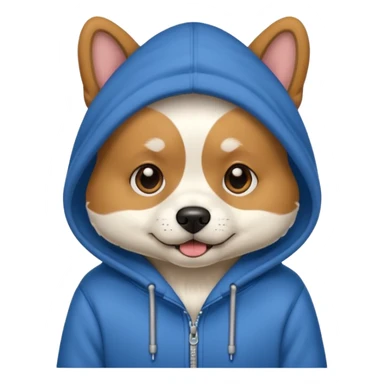 Dog wearing a hoodie sticker