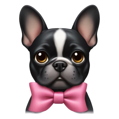 Black Frenchie with bow sticker