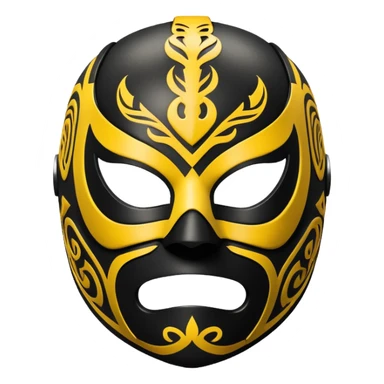 black and yellow luchador mask sticker