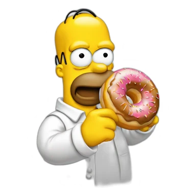 Homer qui mange un donut sticker