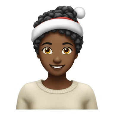 black girl happy in Christmas sticker