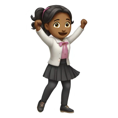 Girl doing a curtsy with both hands and bow sticker