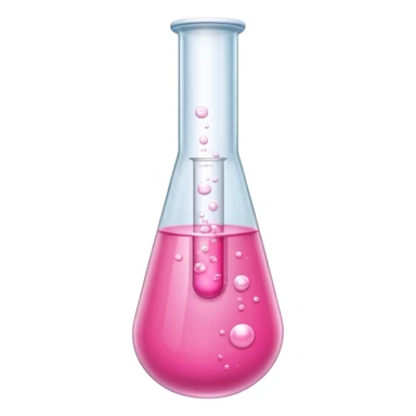 pink liquid in test tube simple bubbling tilted sticker