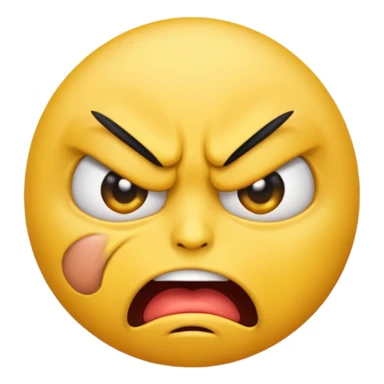 angry face emoji which is also rolling it's eyes sticker
