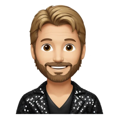 Kenny Loggins with black sequin outfit sticker