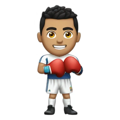 Ronaldo qui boxe contre Messi sticker